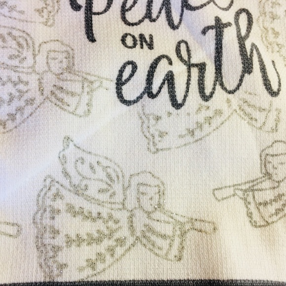 2 Xmas Peace on Earth Silver Angels Kitchen Towels - Picture 7 of 7